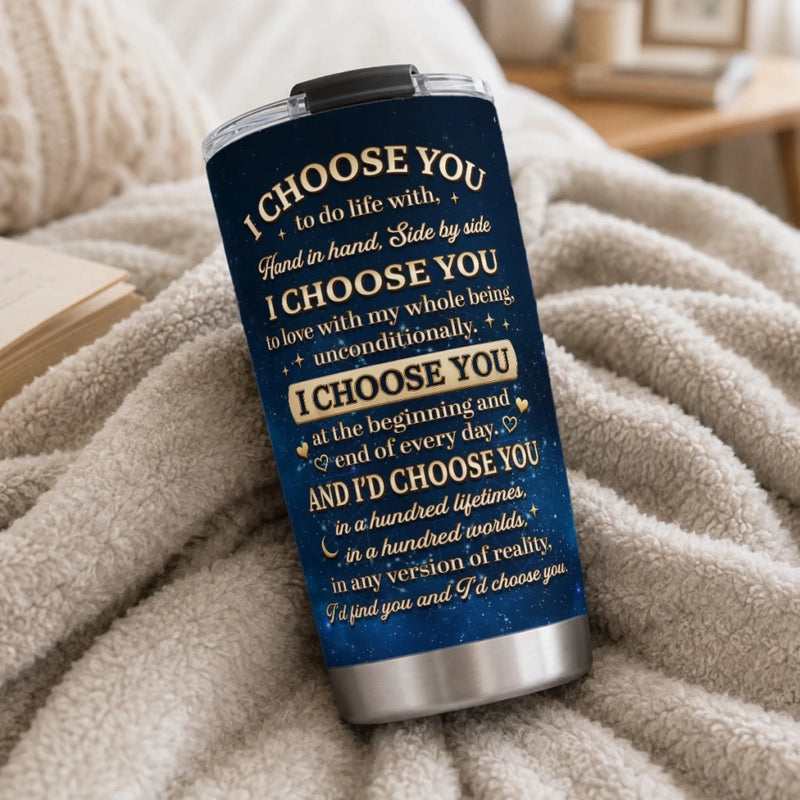 Personalized Tumbler - Anniversary Gift For Wife, Husband, Couple - I Love You Unconditionally