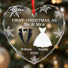 Personalized Heart, Round Glass Ornament - Anniversary Christmas Wedding Gifts For Couple, Husband And Wife - Our First Christmas As Mr & Mrs