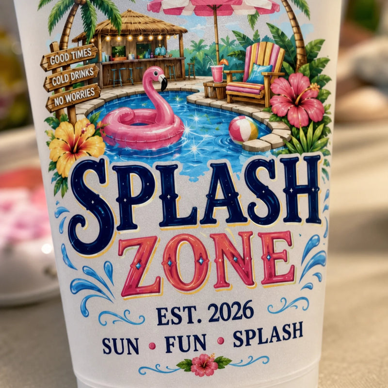 Personalized Party Plastic Cups – Summer Vacation And Travel Gifts Gifts For Family, Friends – Splash Zone