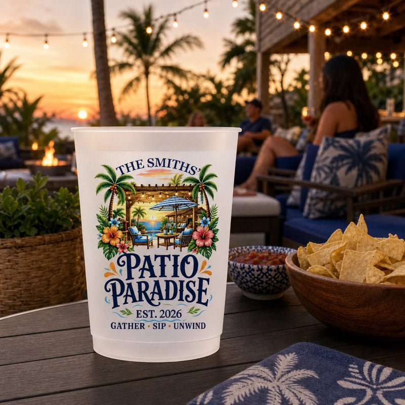 Personalized Party Plastic Cups – Summer Vacation And Travel Gifts Gifts For Family, Friends – Summer Paradise
