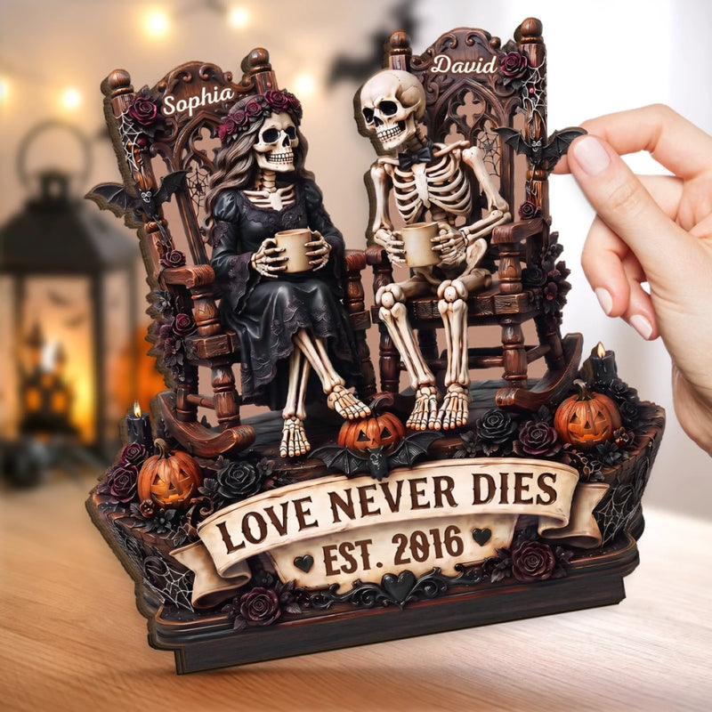 Personalized 2-Layered Wooden Plaque - Anniversary, Halloween Gift For Couple - Eternal Love For Us