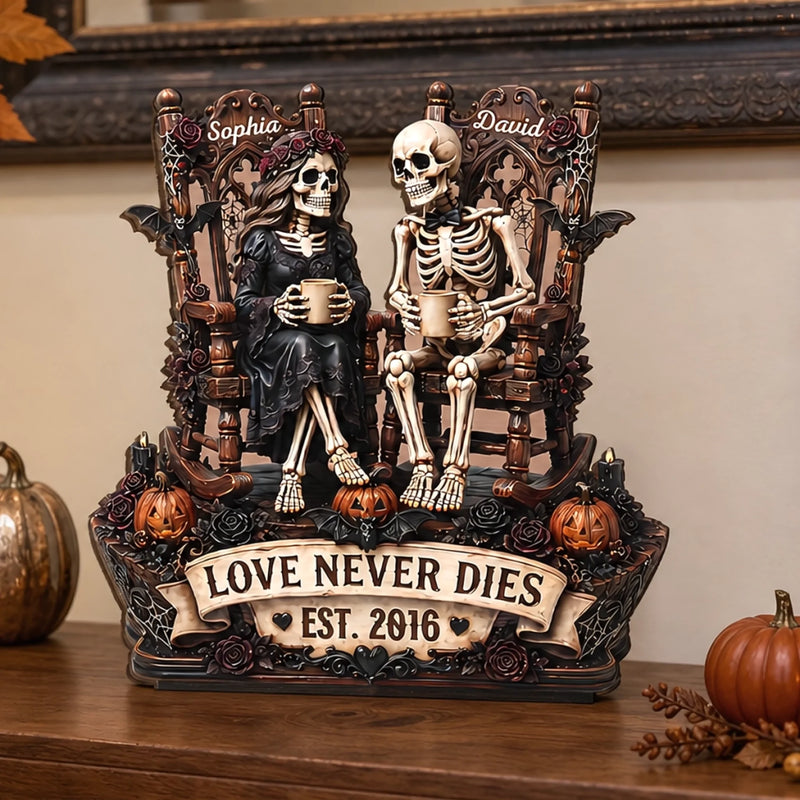 Personalized 2-Layered Wooden Plaque - Anniversary, Halloween Gift For Couple - Eternal Love For Us