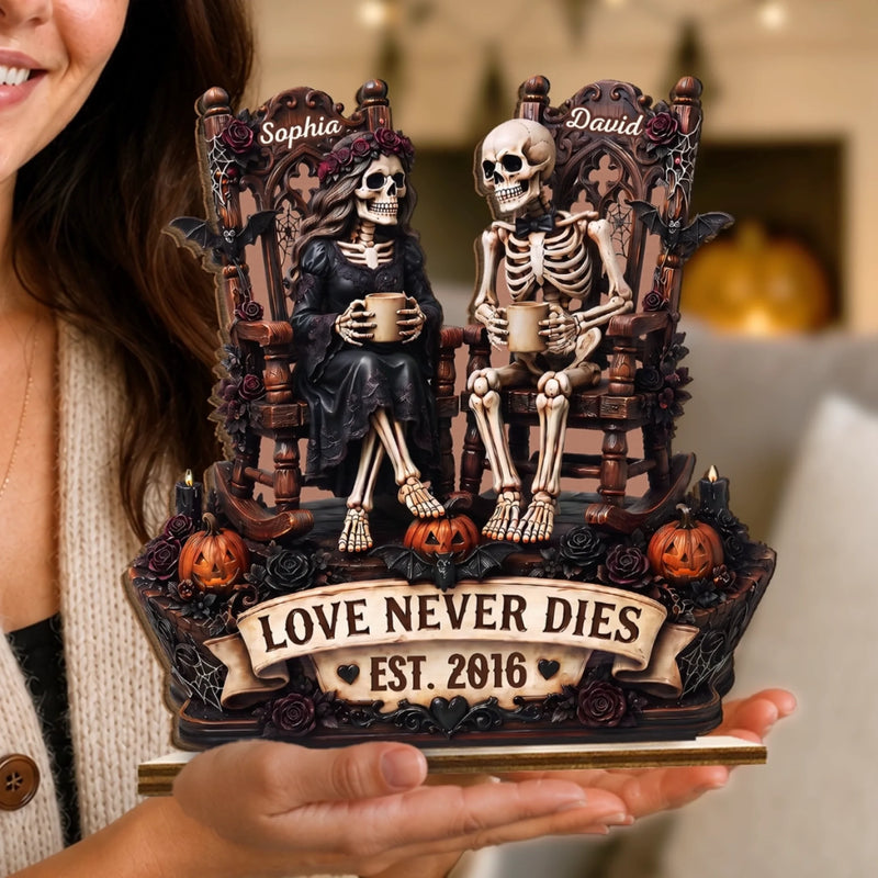 Personalized 2-Layered Wooden Plaque - Anniversary, Halloween Gift For Couple - Eternal Love For Us