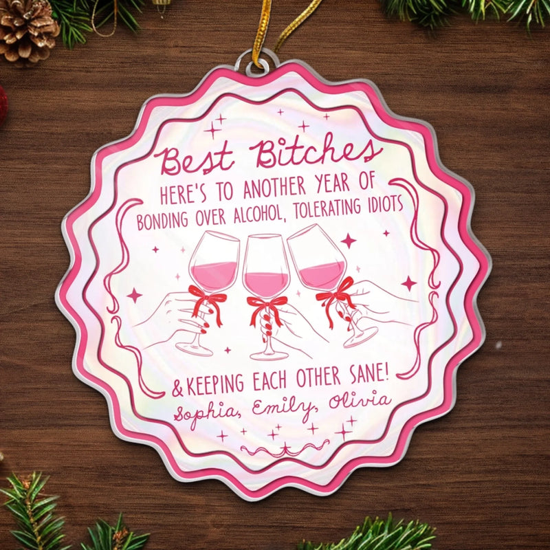 Personalized Acrylic Ornament – Christmas Gift For Sister, Bestie, Best Friend – Wrapped In Friendship And Cheer