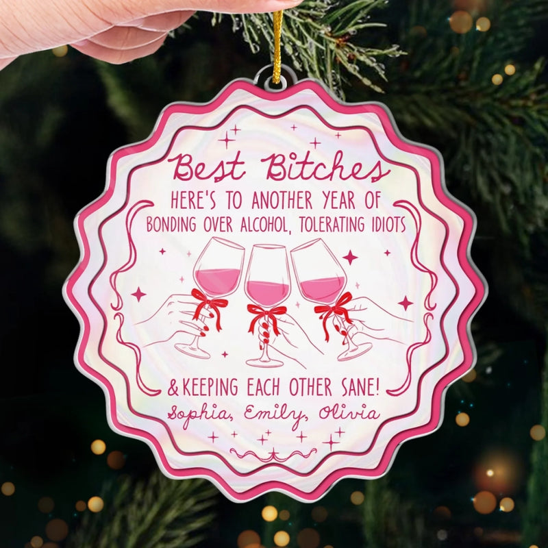 Personalized Acrylic Ornament – Christmas Gift For Sister, Bestie, Best Friend – Wrapped In Friendship And Cheer