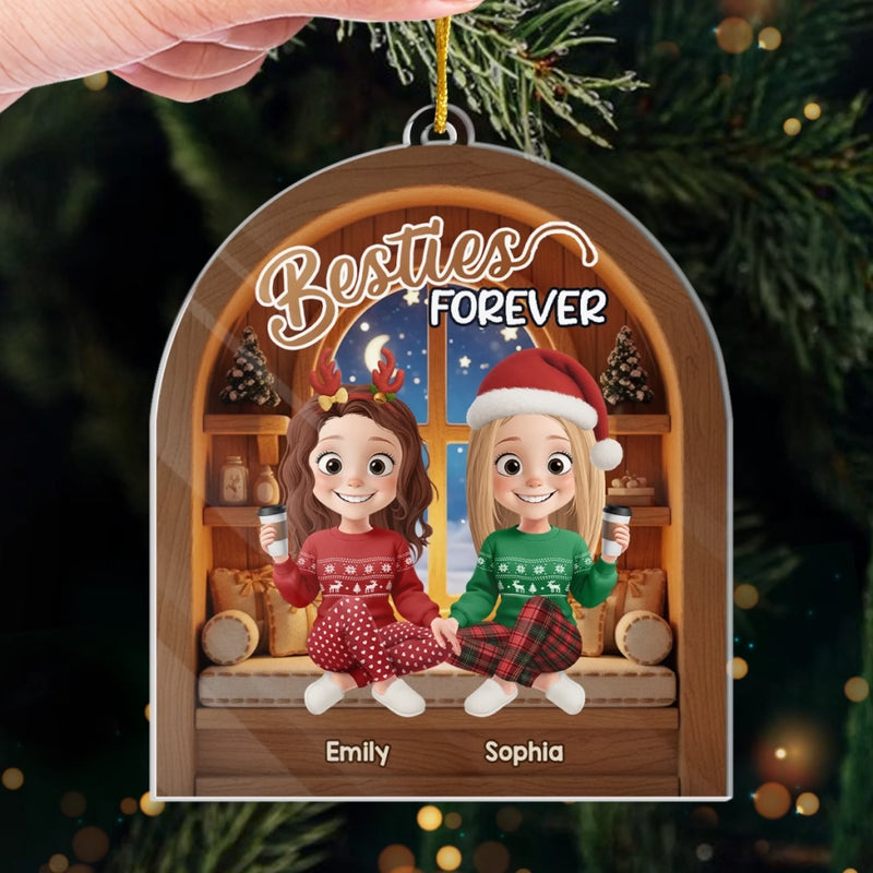 Personalized Acrylic Ornament – Christmas Gift For Sister, Bestie, Best Friend – Forever My Partner In Joy