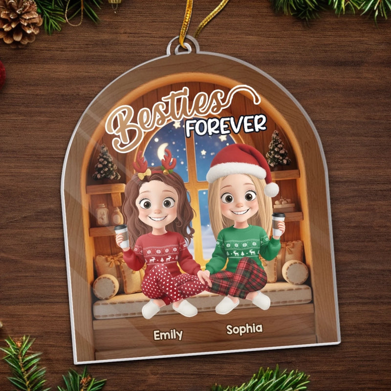 Personalized Acrylic Ornament – Christmas Gift For Sister, Bestie, Best Friend – Forever My Partner In Joy