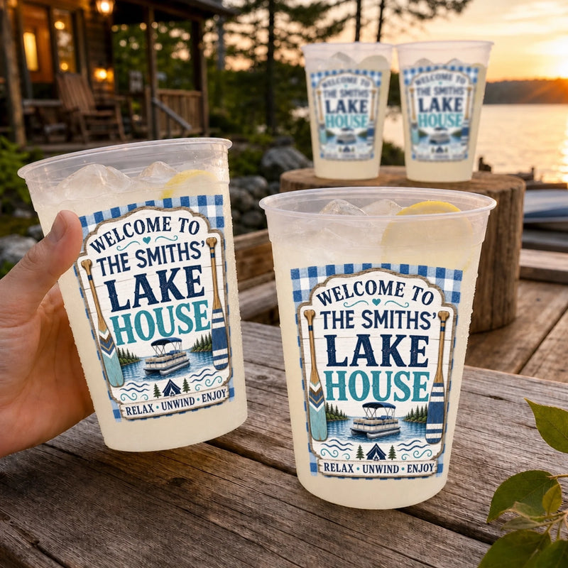 Personalized Party Cups - Lake House, Summer Gift For Family - Life Is Better On The Boat