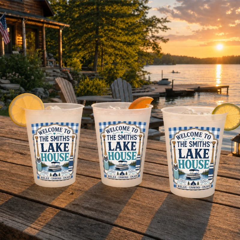 Personalized Party Cups - Lake House, Summer Gift For Family - Life Is Better On The Boat