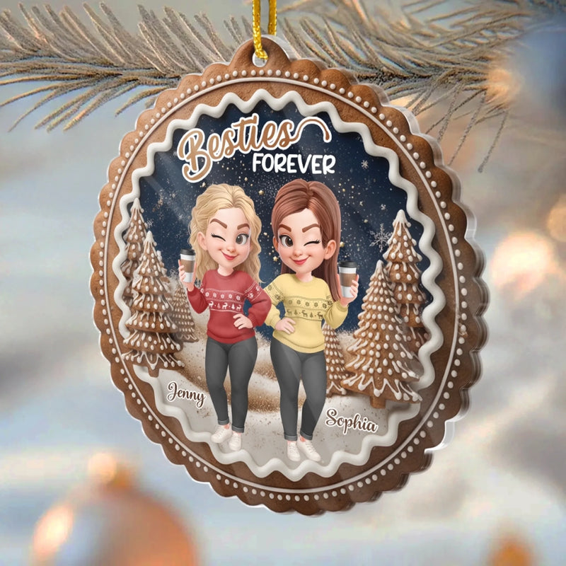 Personalized Acrylic Ornament – Christmas Gift For Sister, Bestie, Best Friend – Different Roots Same Soul