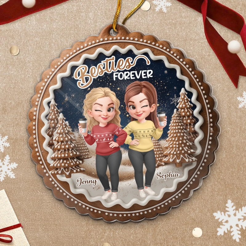 Personalized Acrylic Ornament – Christmas Gift For Sister, Bestie, Best Friend – Different Roots Same Soul