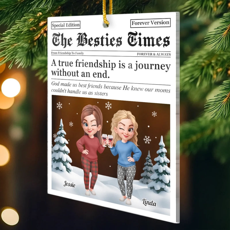 Personalized Acrylic Ornament – Christmas Gift For Sister, Bestie, Best Friend – Front Page Of My Heart