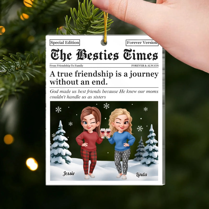 Personalized Acrylic Ornament – Christmas Gift For Sister, Bestie, Best Friend – Front Page Of My Heart