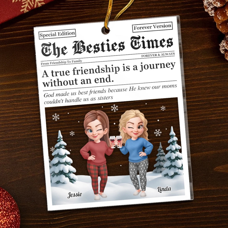 Personalized Acrylic Ornament – Christmas Gift For Sister, Bestie, Best Friend – Front Page Of My Heart