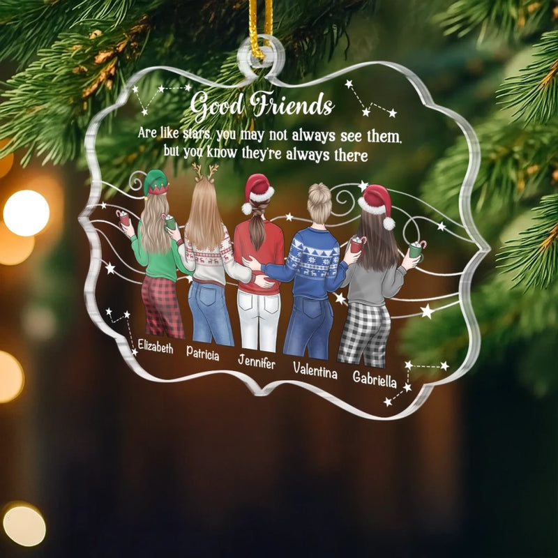 Personalized Acrylic Ornament – Christmas Gift For Sister, Bestie, Best Friend – A Journey Without An End