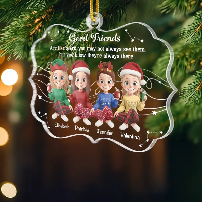 Personalized Acrylic Ornament – Christmas Gift For Sister, Bestie, Best Friend – Chaos Crew Forever