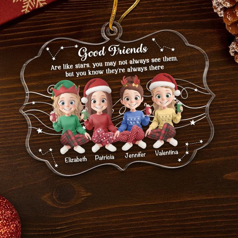 Personalized Acrylic Ornament – Christmas Gift For Sister, Bestie, Best Friend – Chaos Crew Forever
