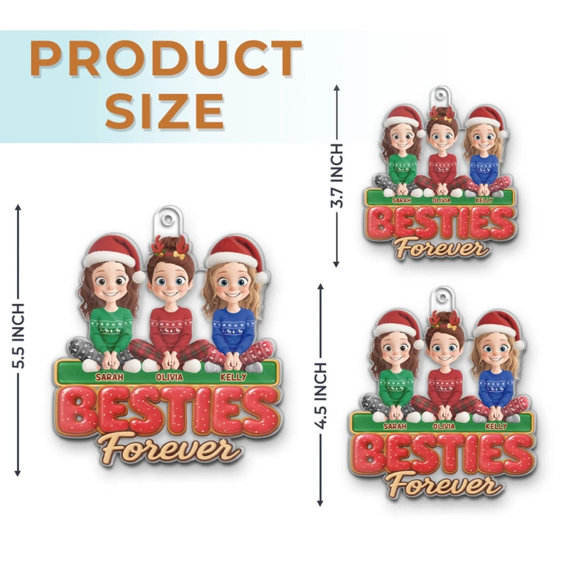 Personalized Acrylic Ornament – Christmas Gift For Sister, Bestie, Best Friend – Side By Side