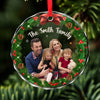 Personalized Photo Glass Ornament - Christmas Gift For Family - Home Is Where Christmas Begins