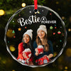 Personalized Photo Glass Ornament - Christmas Gift For Sibling, Brother, Sister - Christmas Brings Families Closer Together