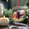 Personalized Photo Glass Ornament - Christmas Gift For Family - Being Part Of A Family Means Smiling