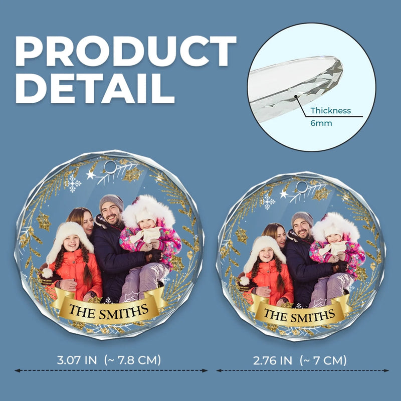 Personalized Photo Glass Ornament - Christmas Gift For Family - Being Part Of A Family Means Smiling