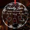 Personalized Glass Ornament - Christmas Gift For Mom, Dad, Family - Across the Miles, Our Family Stays Strong