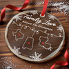 Personalized Glass Ornament - Christmas Gift For Mom, Dad, Family - Across the Miles, Our Family Stays Strong