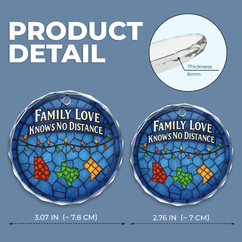 Personalized Glass Ornament - Christmas Gift For Mom, Dad, Family - Family Love, Across Every State