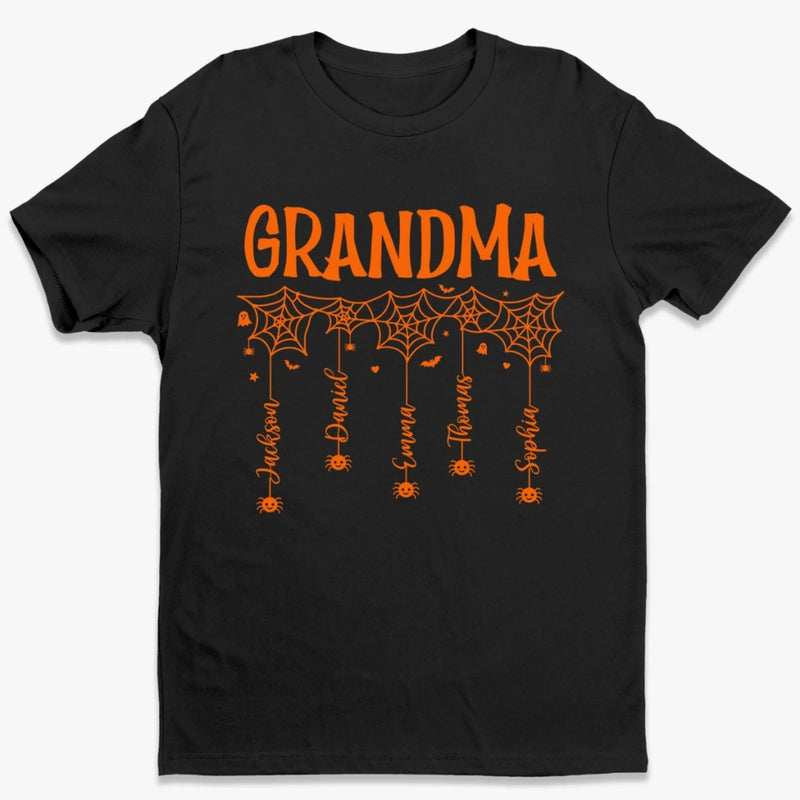 Personalized Unisex T-shirt, Hoodie – Halloween Gift For Grandma, Grandpa, Family – Granny Of Little Spider