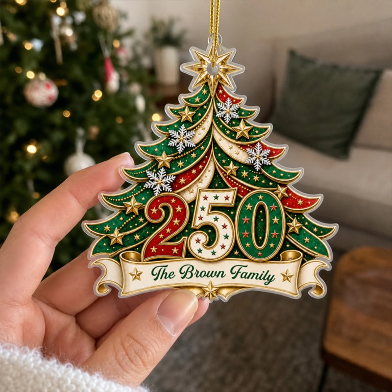 Personalized Acrylic Ornament – America 250th Anniversary, Christmas Gift For Family – Home For The Holidays
