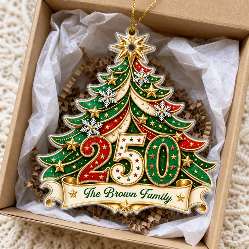 Personalized Acrylic Ornament – America 250th Anniversary, Christmas Gift For Family – Home For The Holidays