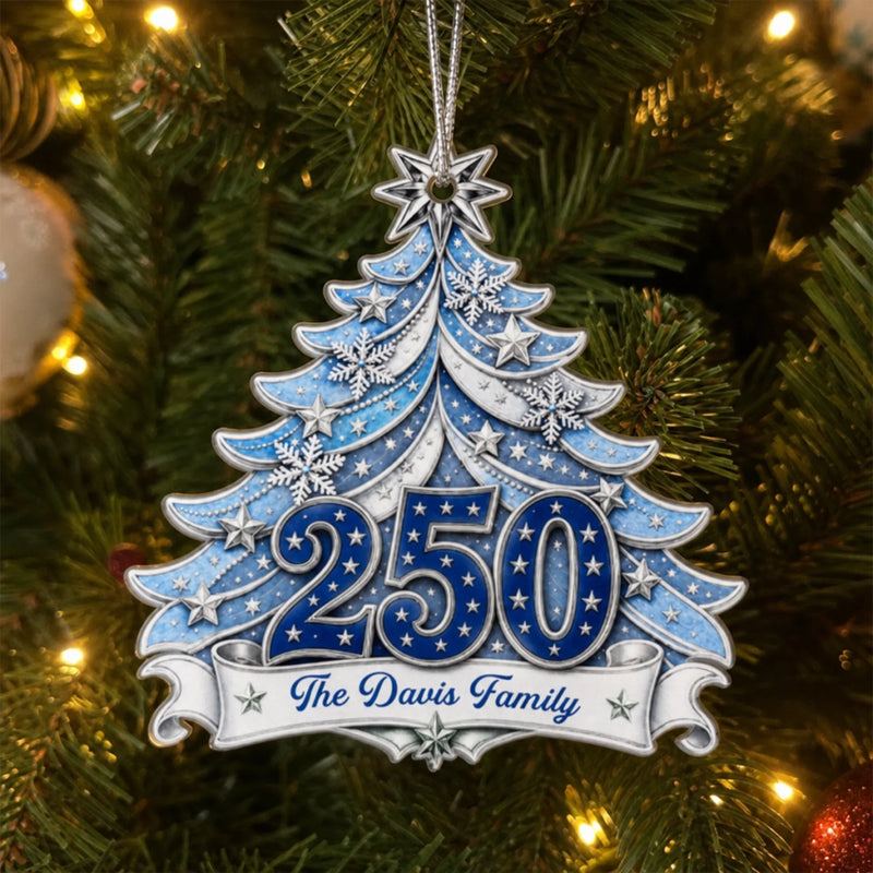Personalized Acrylic Ornament – America 250th Anniversary, Christmas Gift For Family – Home For The Holidays