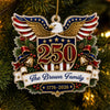 Personalized Acrylic Ornament – America 250th Anniversary, Christmas Gift For Family – Generations Of Freedom And Love