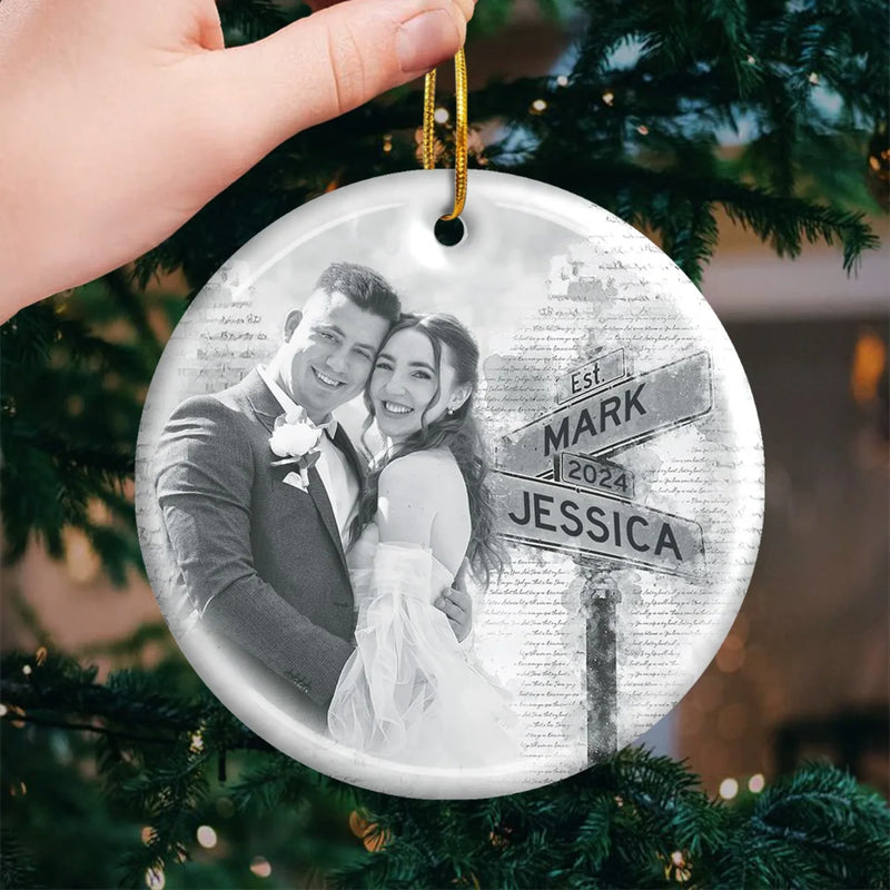 Personalized Photo Ceramic Ornament – Anniversary, Christmas Gift For Couple – We Create New Traditions Together