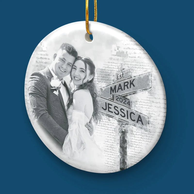 Personalized Photo Ceramic Ornament – Anniversary, Christmas Gift For Couple – We Create New Traditions Together