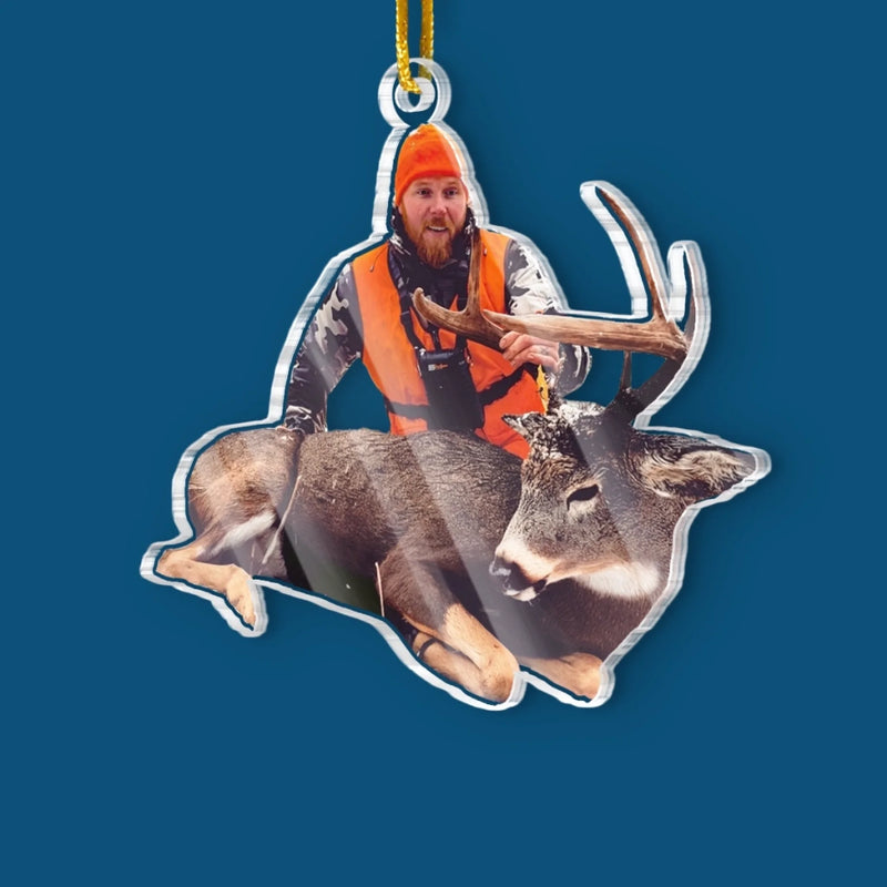 Personalized Photo Acrylic Ornament – Christmas Gift For Hunters, Hunting Lovers – Finding Joy In Simple Hobbies