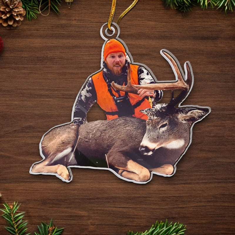 Personalized Photo Acrylic Ornament – Christmas Gift For Hunters, Fisherman, Yourself – Joy Found In Every Game