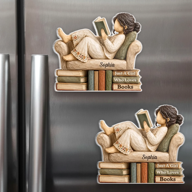 Personalized Acrylic Fridge Magnet - Gift For Book Lovers - Just One More Chapter