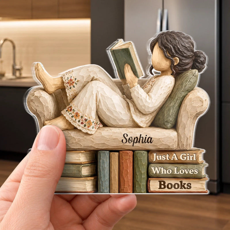 Personalized Acrylic Fridge Magnet - Gift For Book Lovers - Just One More Chapter