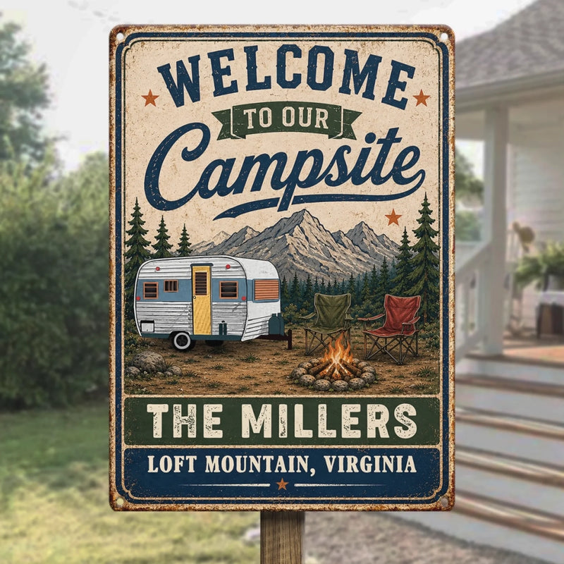 Personalized Home Decor Metal Sign – Summer, Anniversary Gift For Couple, Camping Lovers – Camp Life With You