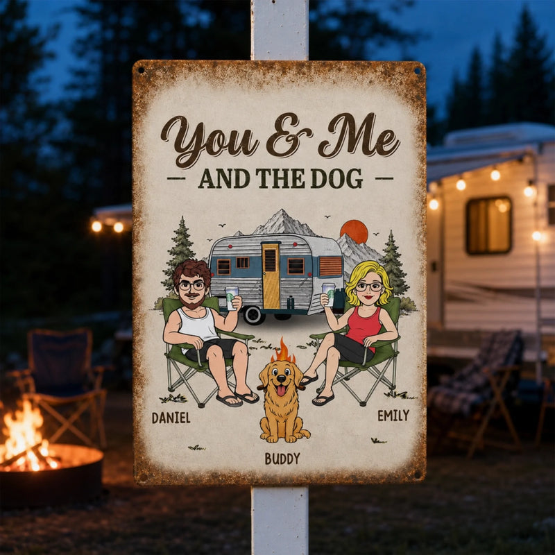 Personalized Home Decor Metal Sign – Summer, Anniversary Gift For Couple, Camping Lovers, Pet Lovers – Camp More Love More