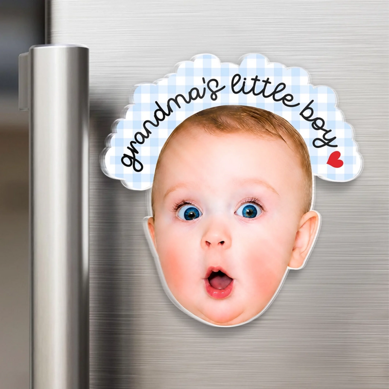 Personalized Photo Acrylic Fridge Magnet - Gift For Grandma, Grandpa, Family - My Little Sunshine
