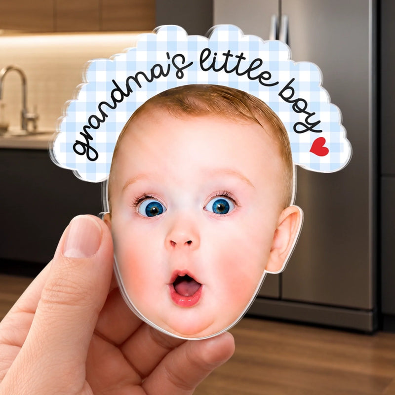 Personalized Photo Acrylic Fridge Magnet - Gift For Grandma, Grandpa, Family - My Little Sunshine