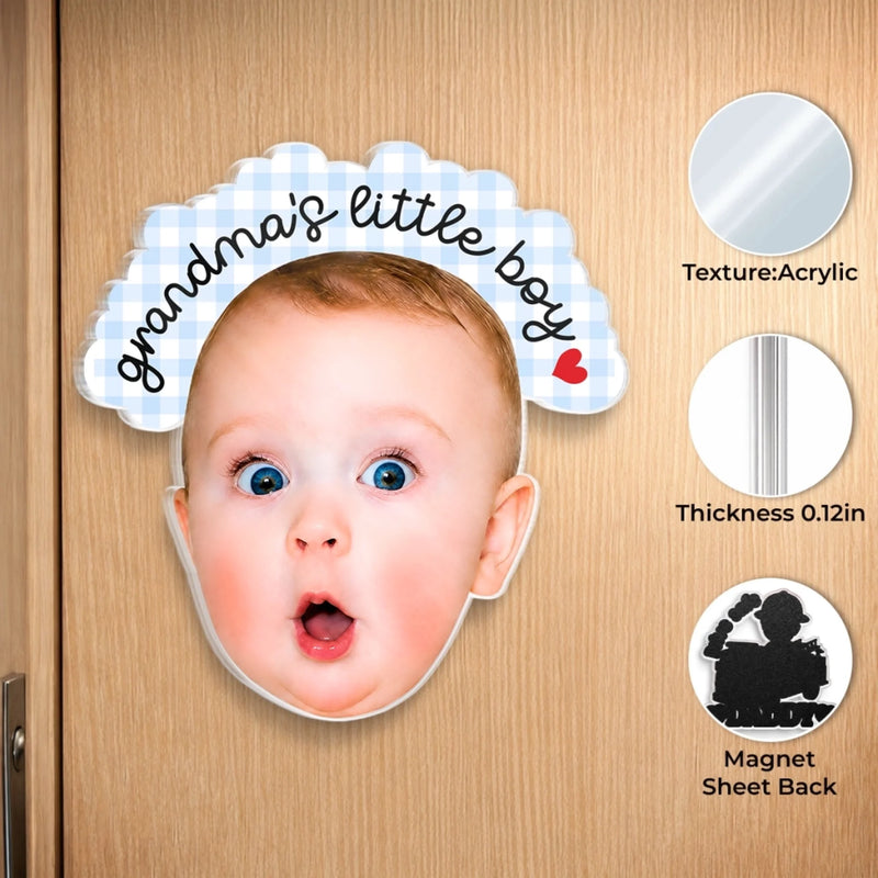 Personalized Photo Acrylic Fridge Magnet - Gift For Grandma, Grandpa, Family - My Little Sunshine