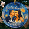 Personalized Photo Ceramic Ornament – Christmas, Anniversary Gift For Couple, Newlyweds – Jingle Bells And Wedding Bells