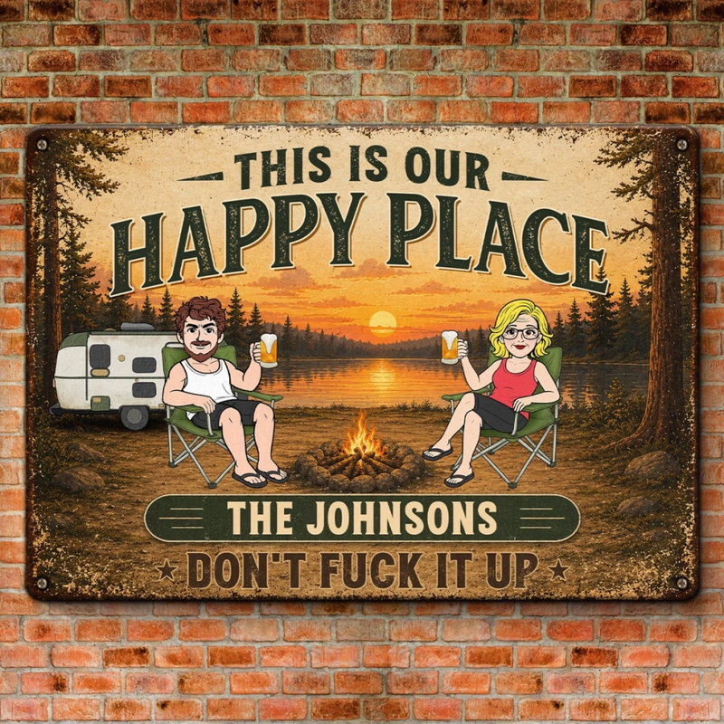 Personalized Home Decor Metal Sign - Summer, Anniversary Gift For Couple, Camping Lovers - Camping Is Better Together