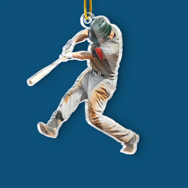 Personalized Photo Acrylic Ornament – Christmas Gift For Baseball Player, Baseball Lover – Chasing Joy One Game At A Time