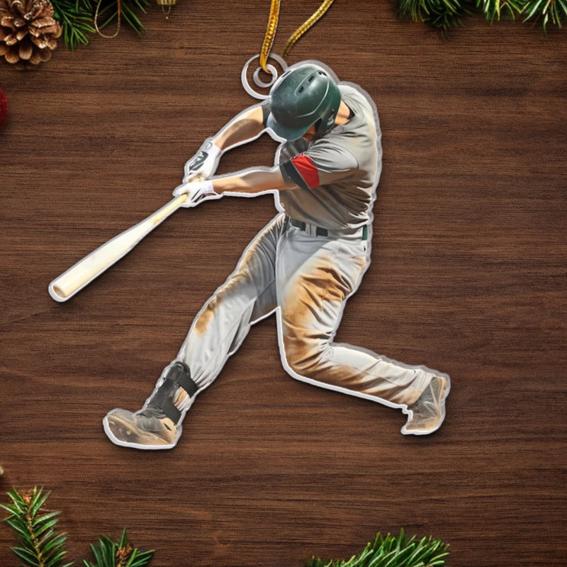 Personalized Photo Acrylic Ornament – Christmas Gift For Baseball Player, Baseball Lover – Chasing Joy One Game At A Time