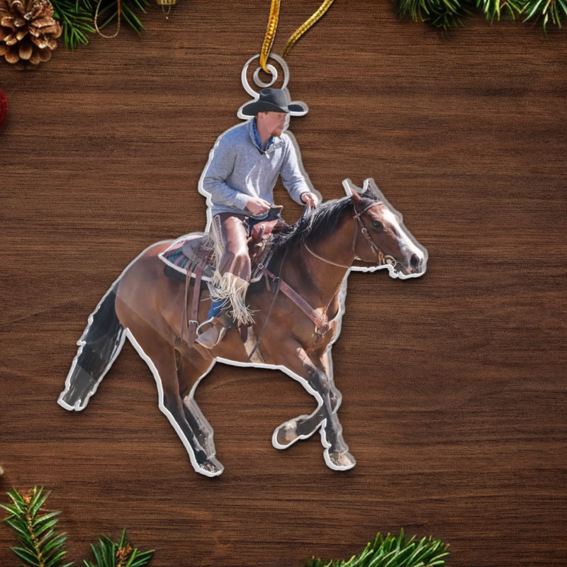 Personalized Photo Acrylic Ornament – Christmas Gift For Horse Rider, Horse Lover – Hobby That Moves The Soul